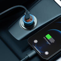 Fast car charger Golden Container Max USB USB-C 60W QC blue - Carlat