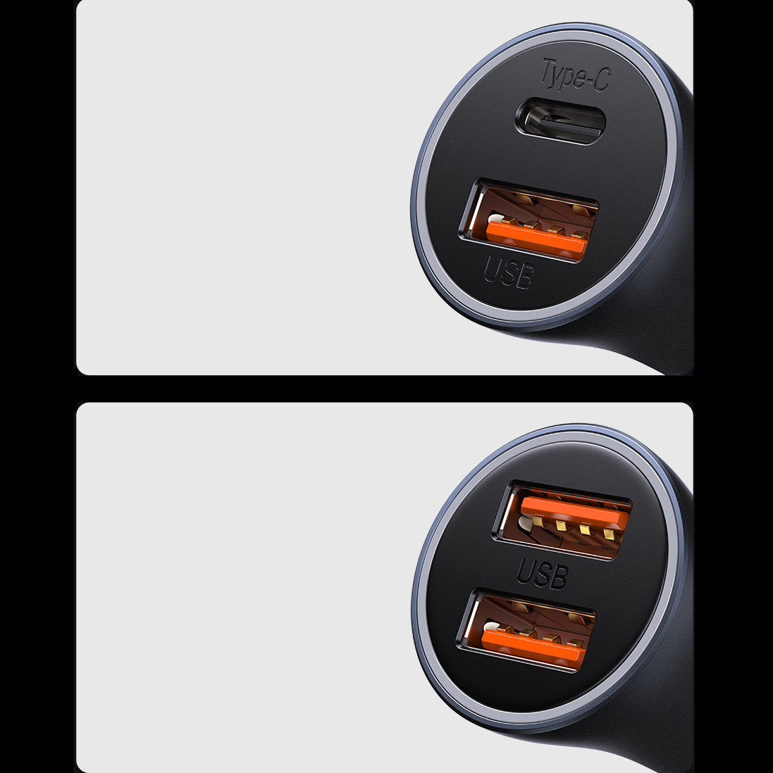 Fast car charger Golden Container Max USB USB-C 60W QC blue - Carlat
