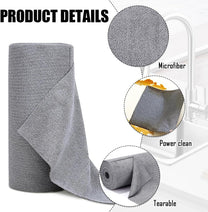 Feirdhoo Microfibre Cleaning Cloth Roll, Pack of 50 Tear-Off Cleaning Cloths, Reusable Lint-Free Cloths, Tea Towels, 30 x 30 cm Cleaning Cloths for Car, Household and Kitchen Cleaning - Carlat