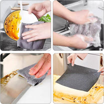 Feirdhoo Microfibre Cleaning Cloth Roll, Pack of 50 Tear-Off Cleaning Cloths, Reusable Lint-Free Cloths, Tea Towels, 30 x 30 cm Cleaning Cloths for Car, Household and Kitchen Cleaning - Carlat