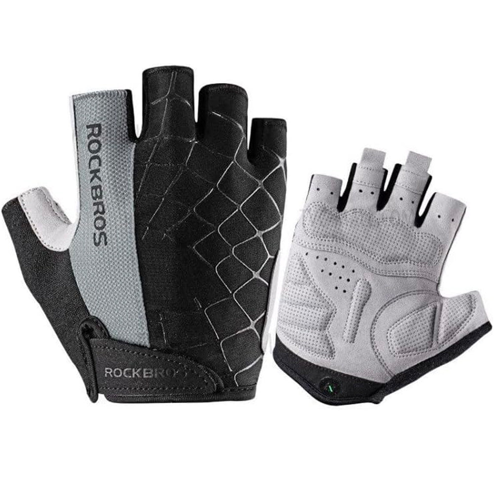Fingerless cycling gloves, quick release, size XL, gray - Carlat