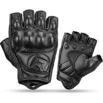 Fingerless motorcycle gloves with knuckle protection, size L, black - Carlat