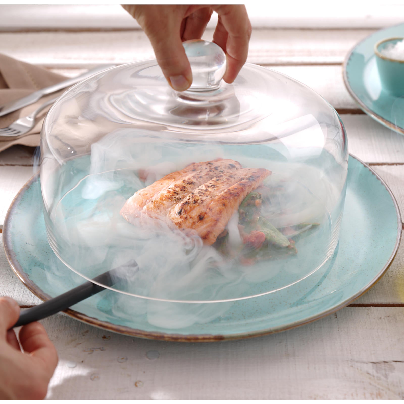 Fishing – Glass dome for smoking food on a plate - Carlat