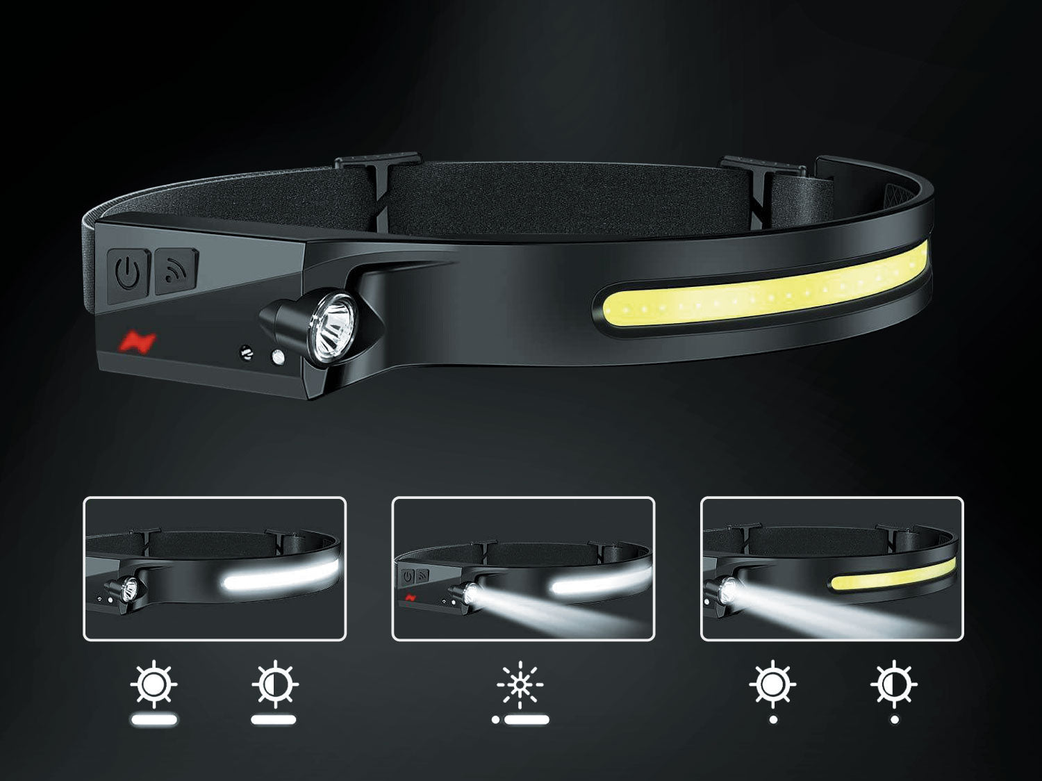 Rebel Flashlights, hand – Rechargeable headlamp (5W COB+ 3W Led) - headband – image 6