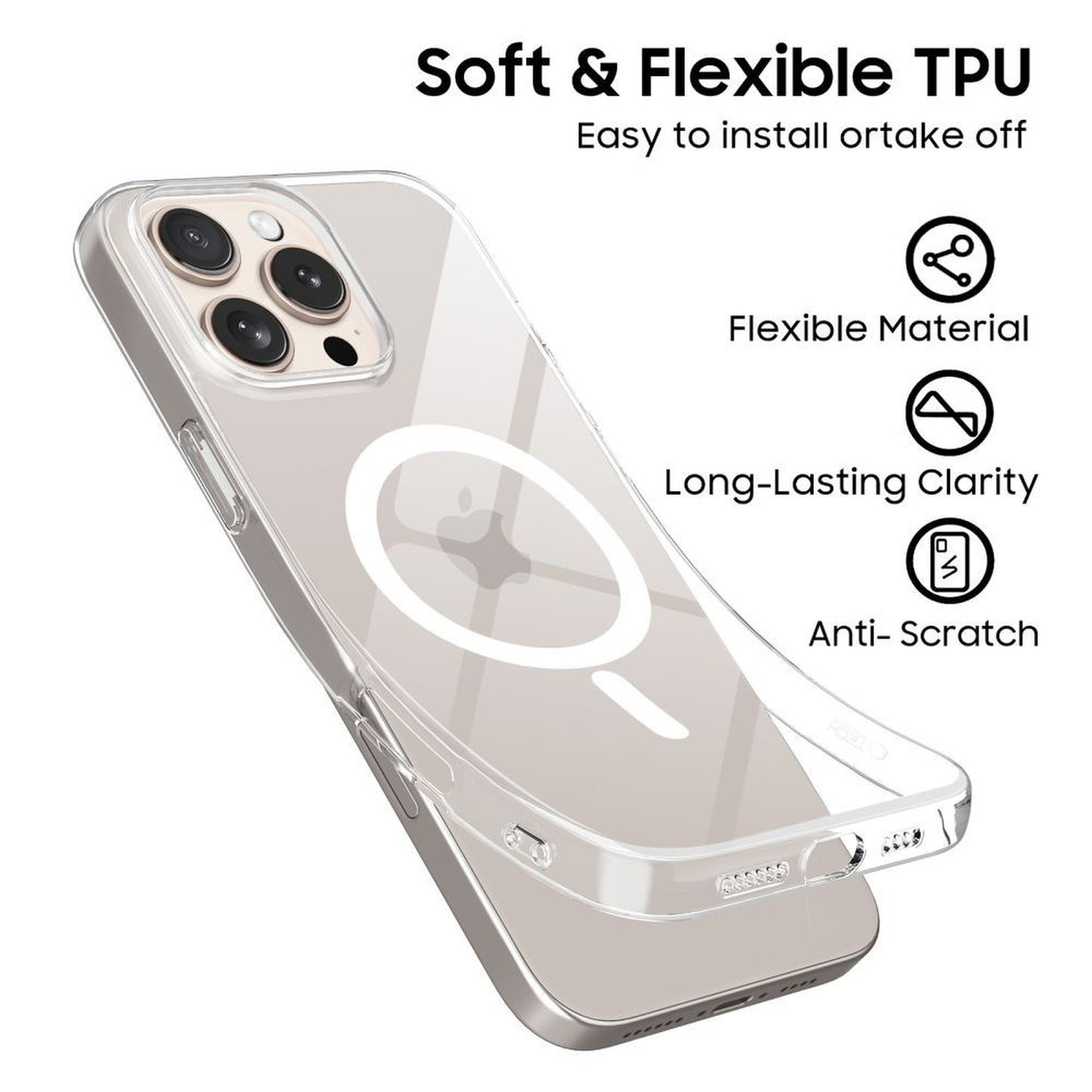 FlexAir MagSafe case for iPhone 16e / 17e - transparent - Carlat