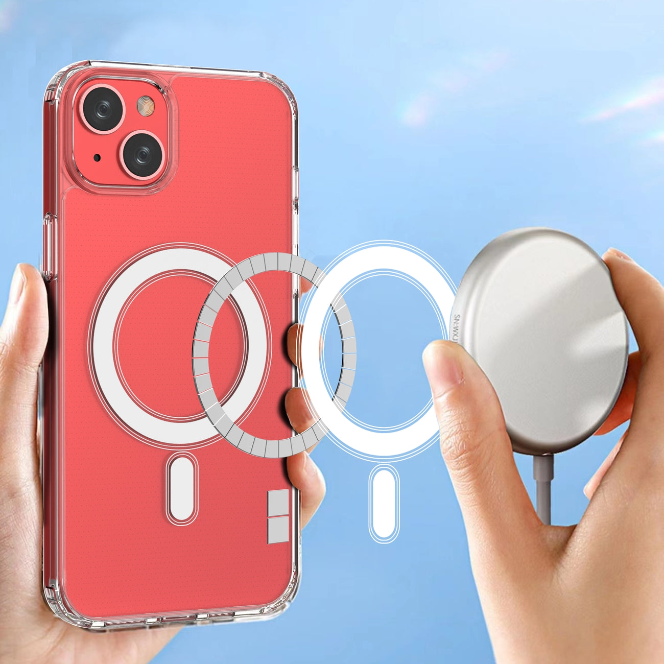 Flexible gel case for iPhone 15 Plus magnetic with MagSafe transparent - Carlat
