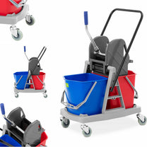 Floor cleaning cleaning trolley, 2 buckets, 2x 17 liter juicer - Carlat