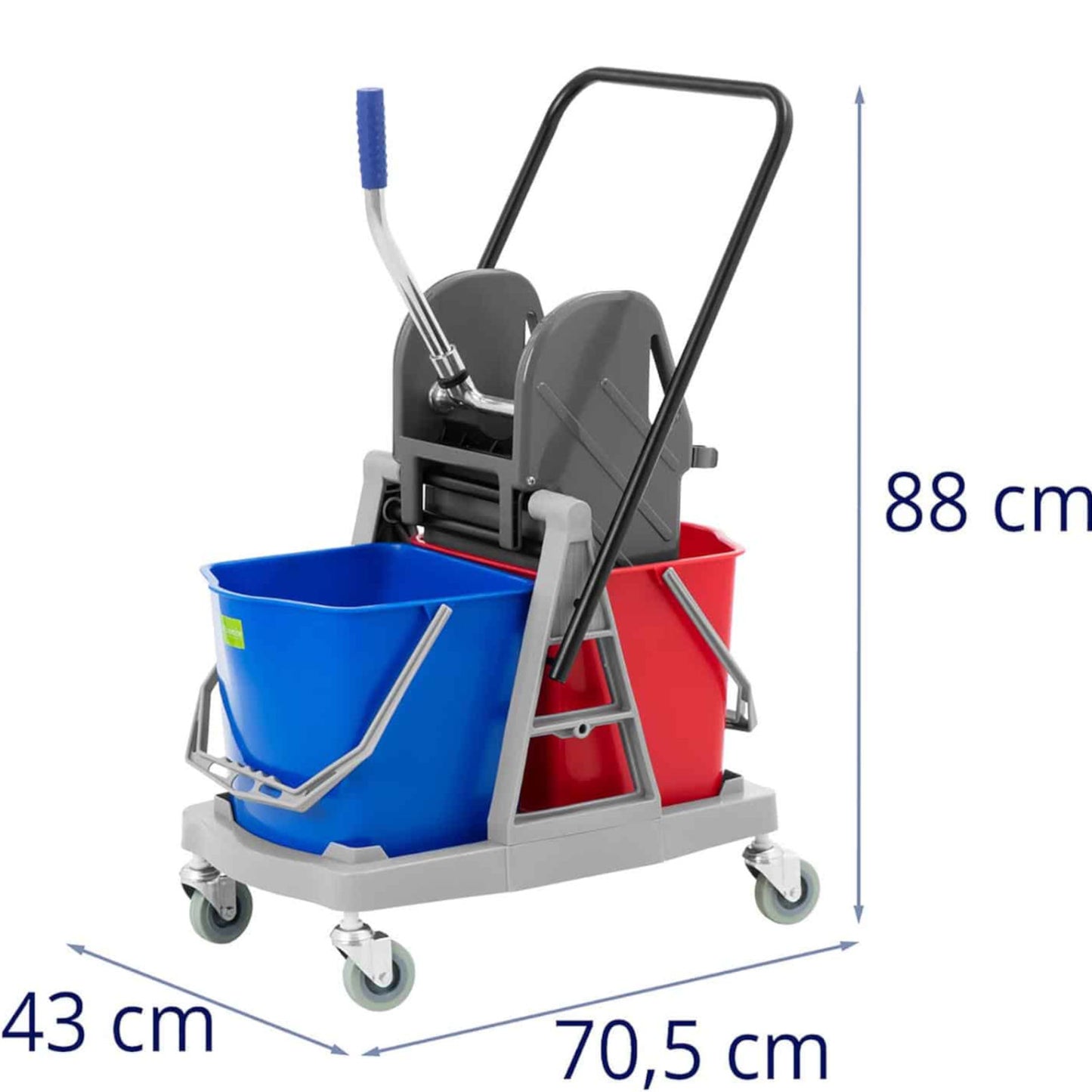 Floor cleaning cleaning trolley, 2 buckets, 2x 17 liter juicer - Carlat