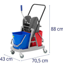 Floor cleaning cleaning trolley, 2 buckets, 2x 17 liter juicer - Carlat