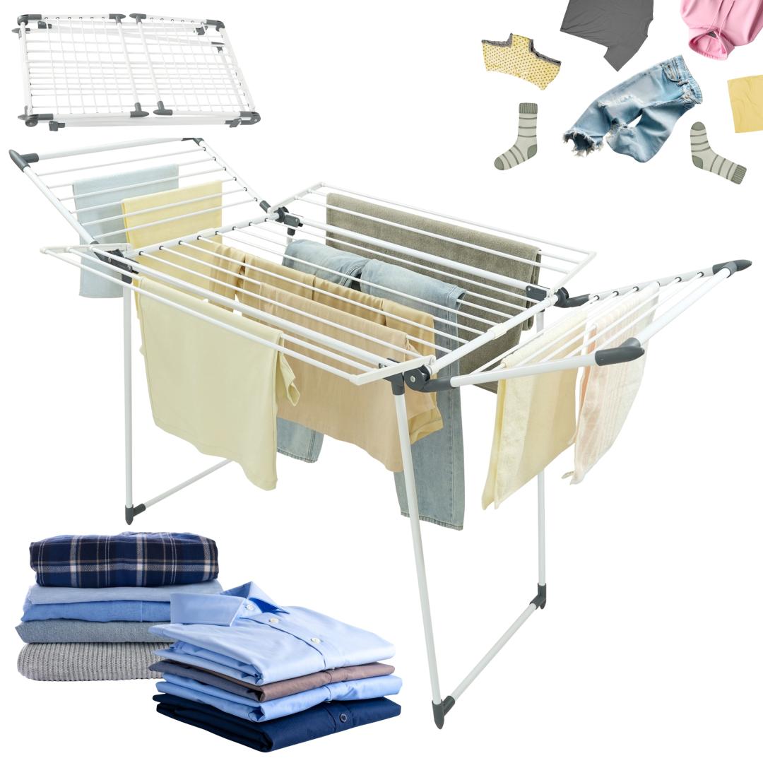 Folding clothes drying rack, up to 20 kg, Kinghoff KH-2041 - Carlat