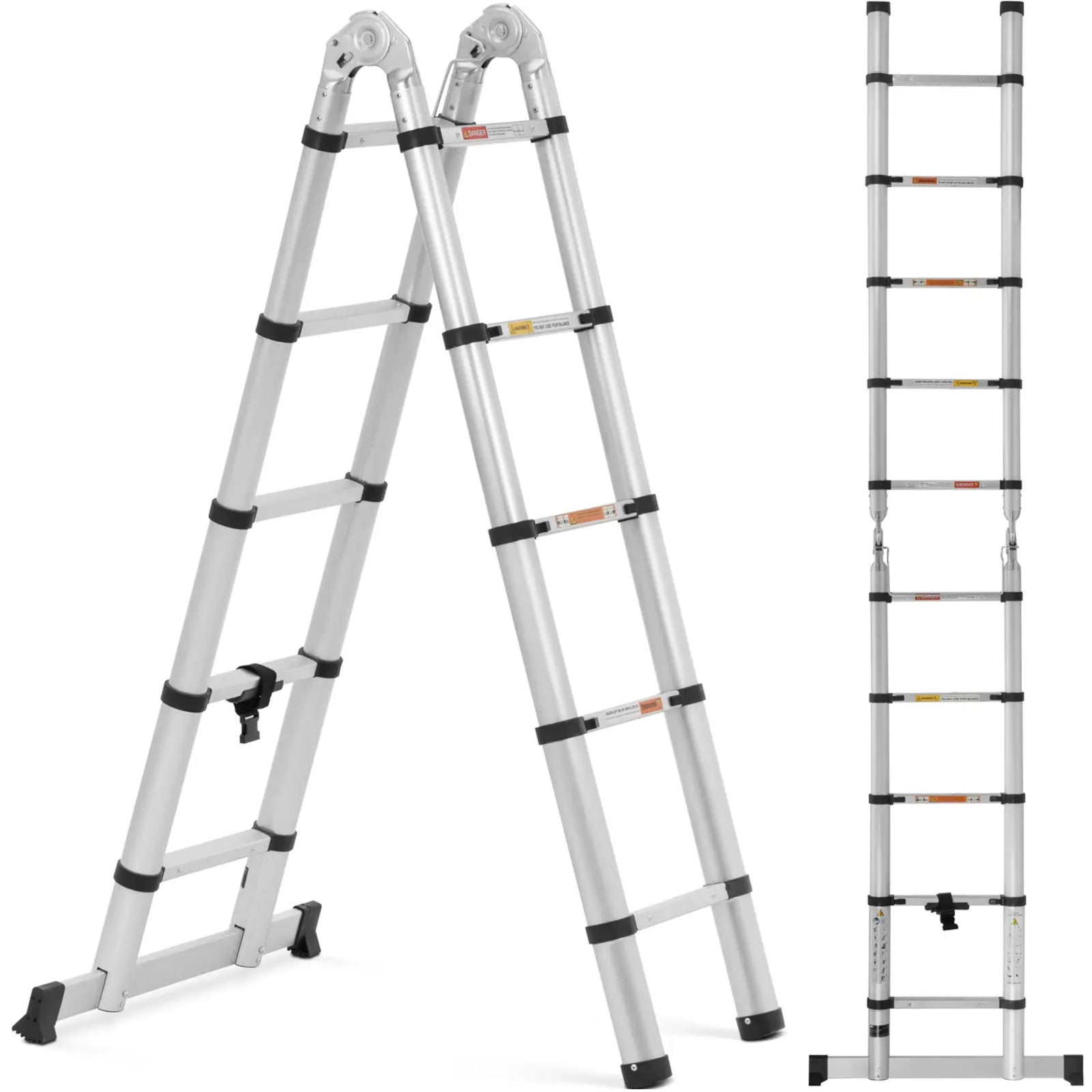Food Service – Aluminum folding telescopic ladder 12 steps 0.85-1.85/3.8 - Carlat