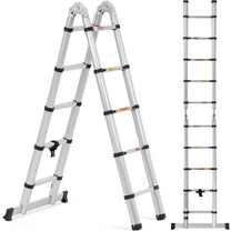 Food Service – Aluminum folding telescopic ladder 12 steps 0.85-1.85/3.8 - Carlat