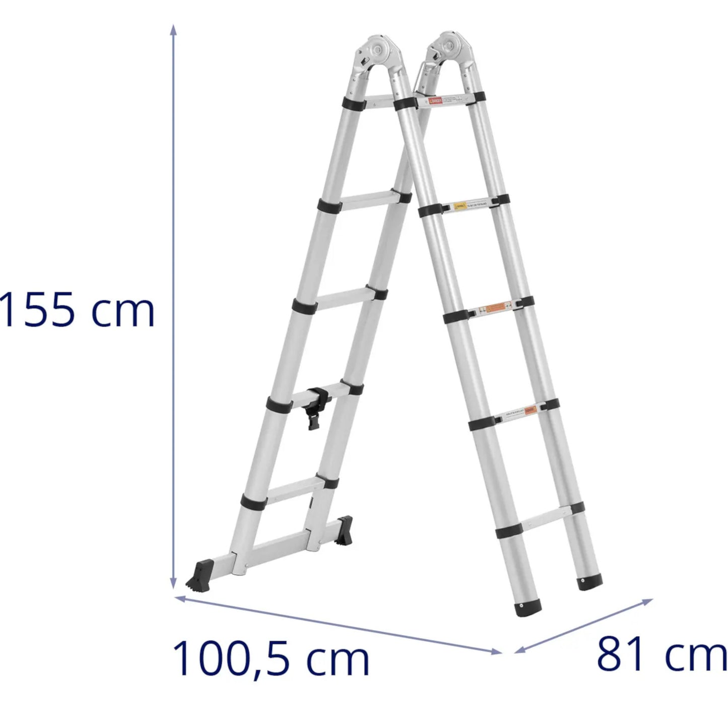 Food Service – Aluminum folding telescopic ladder 12 steps 0.85-1.85/3.8 - Carlat