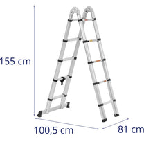 Food Service – Aluminum folding telescopic ladder 12 steps 0.85-1.85/3.8 - Carlat