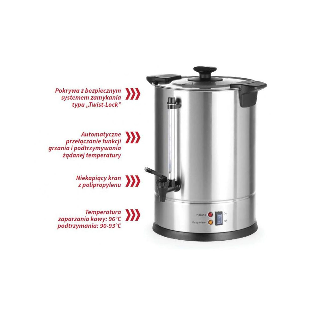 Food Service – Coffee and tea percolator brewer, steel, 950W - Carlat