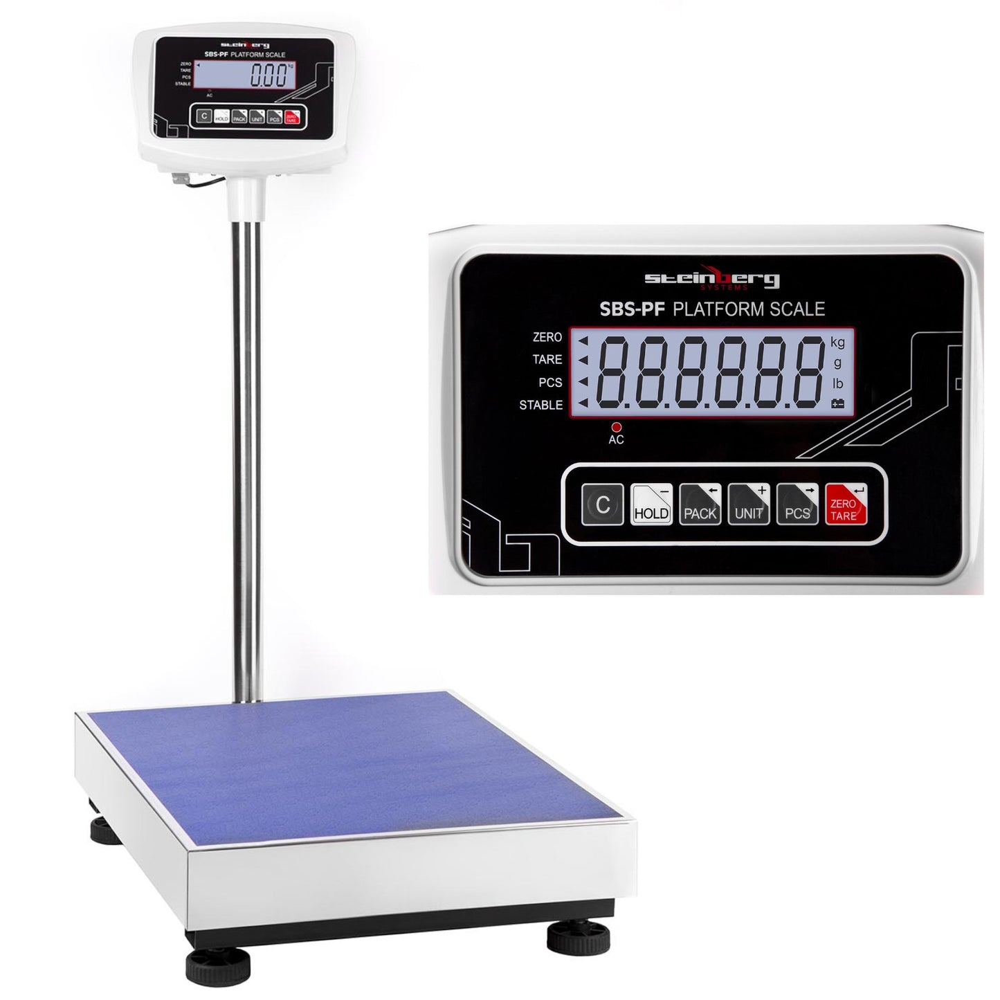Food Service – Waga magazynowa platformowa kalkulacyjna SBS-PF-150 LCD do - Carlat