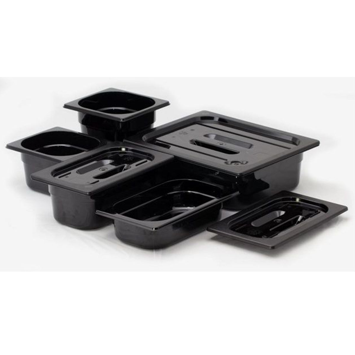 Food Storage Containers – Black polycarbonate container GN 1/2 height - Carlat