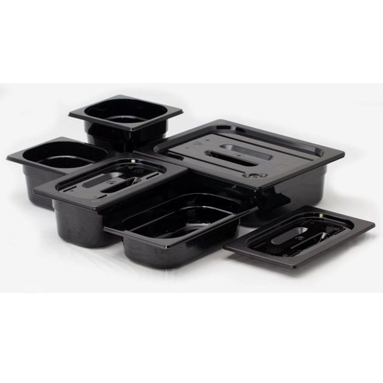 Food Storage Containers – Black polycarbonate container GN 1/6 height - Carlat