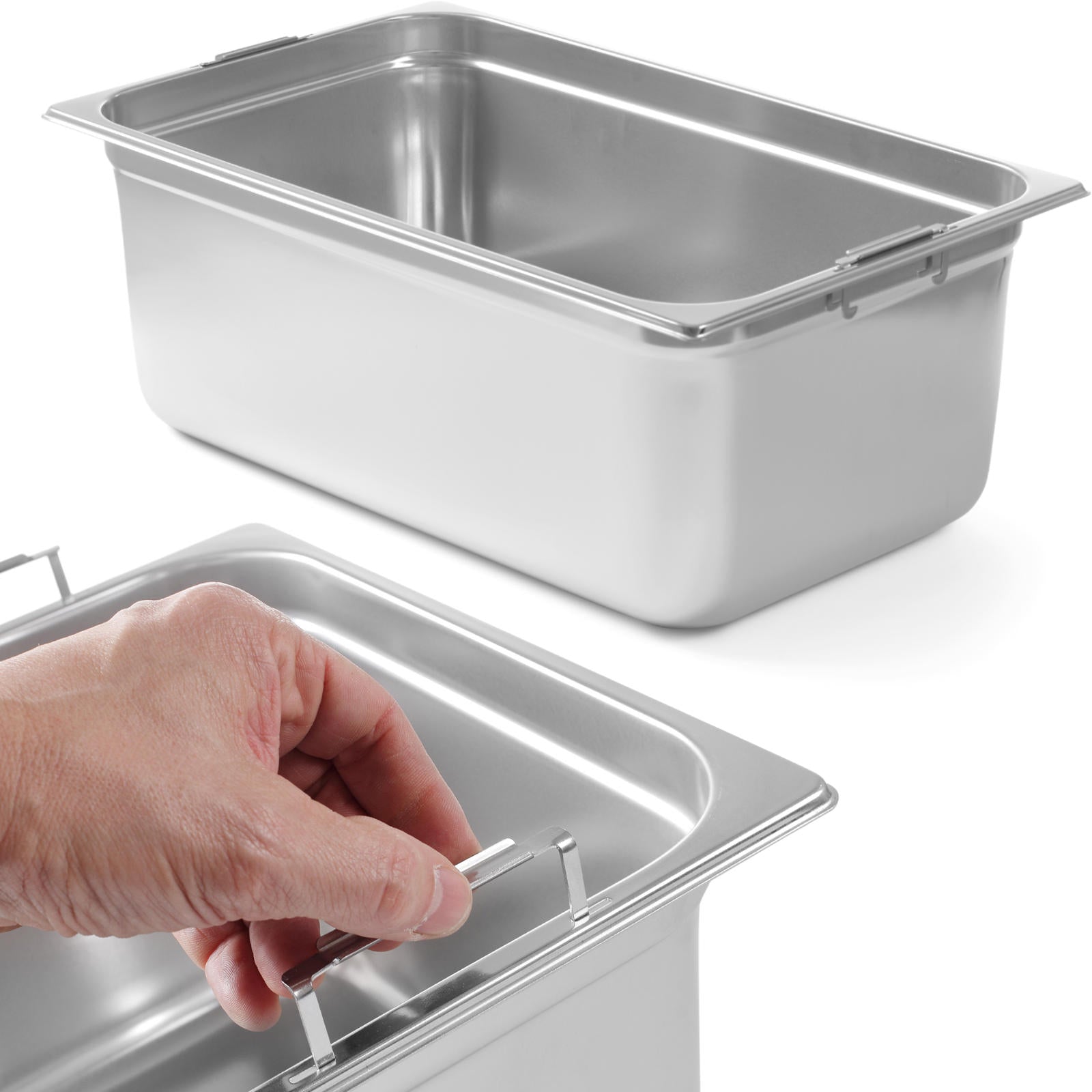 Food Storage Containers – GN container with retractable handles, stainless - Carlat