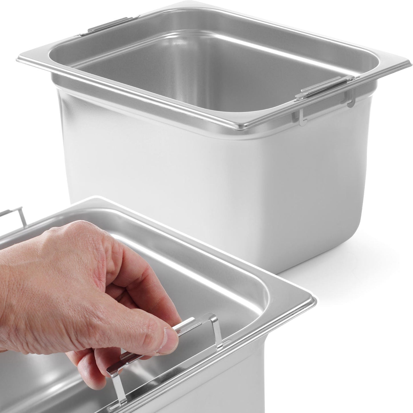 Food Storage Containers – GN container with retractable handles, stainless - Carlat