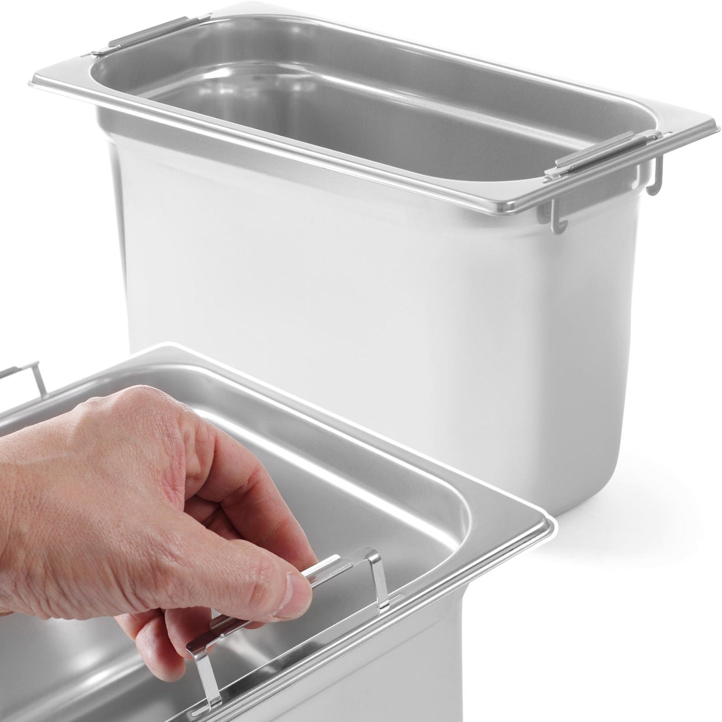 Food Storage Containers – GN container with retractable handles, stainless - Carlat