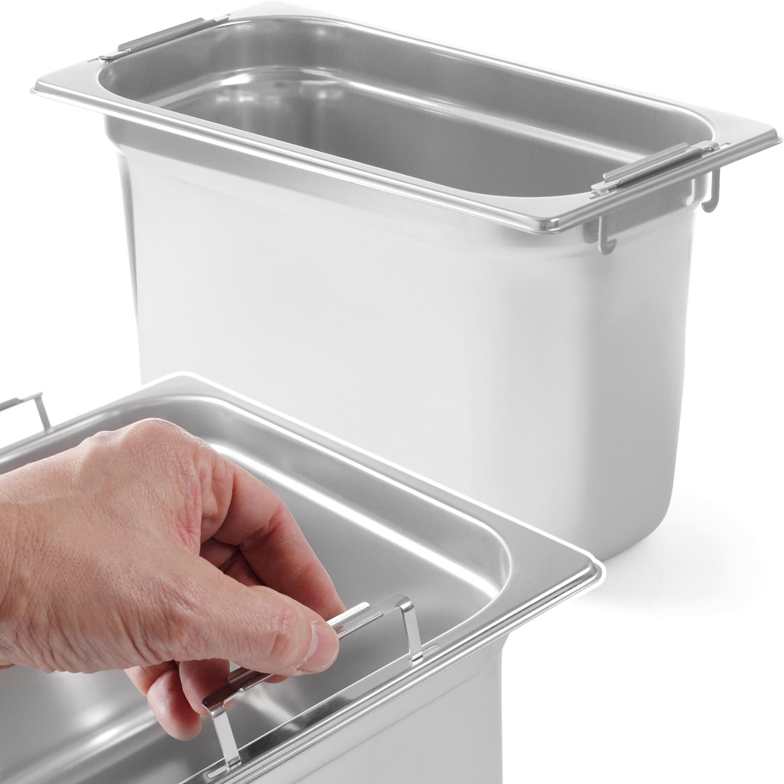 Food Storage Containers – GN container with retractable handles, stainless - Carlat