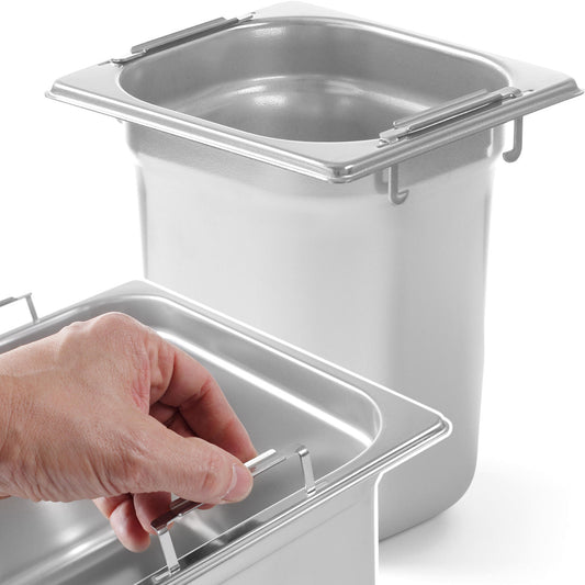 Food Storage Containers – GN container with retractable handles, stainless - Carlat