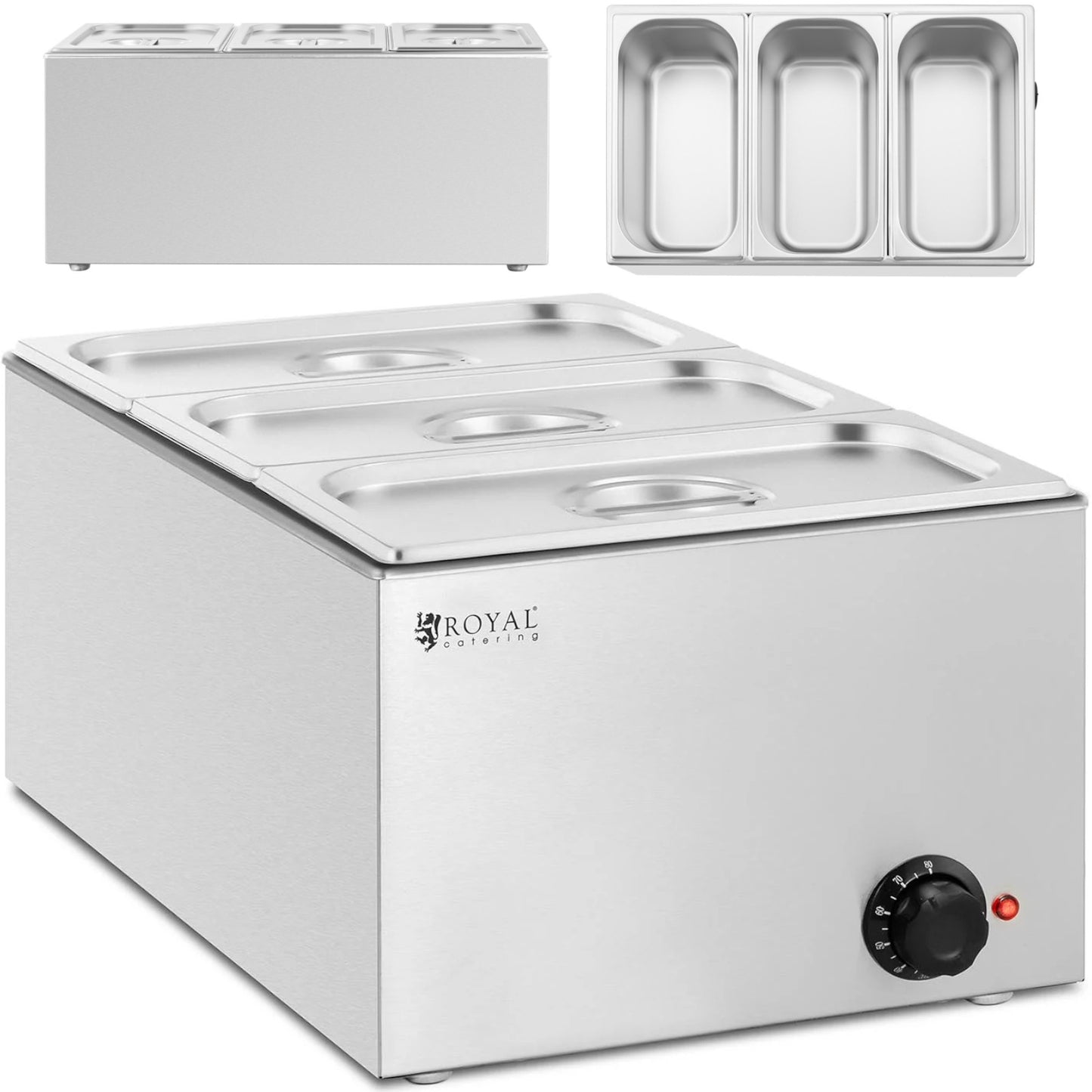 Food Warmers – Bain-marie electric heater 3 x GN 1/3 - Carlat