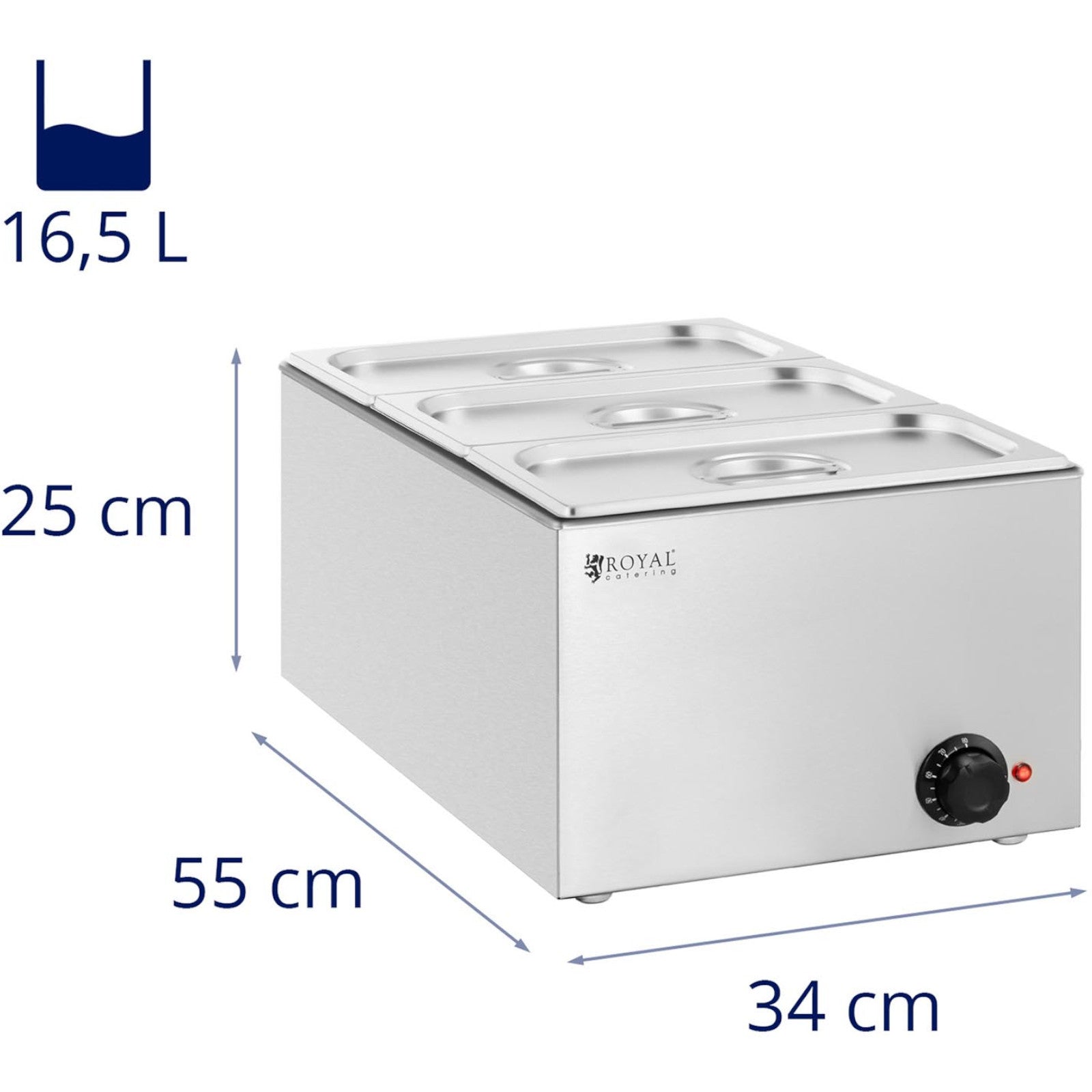 Food Warmers – Bain-marie electric heater 3 x GN 1/3 - Carlat
