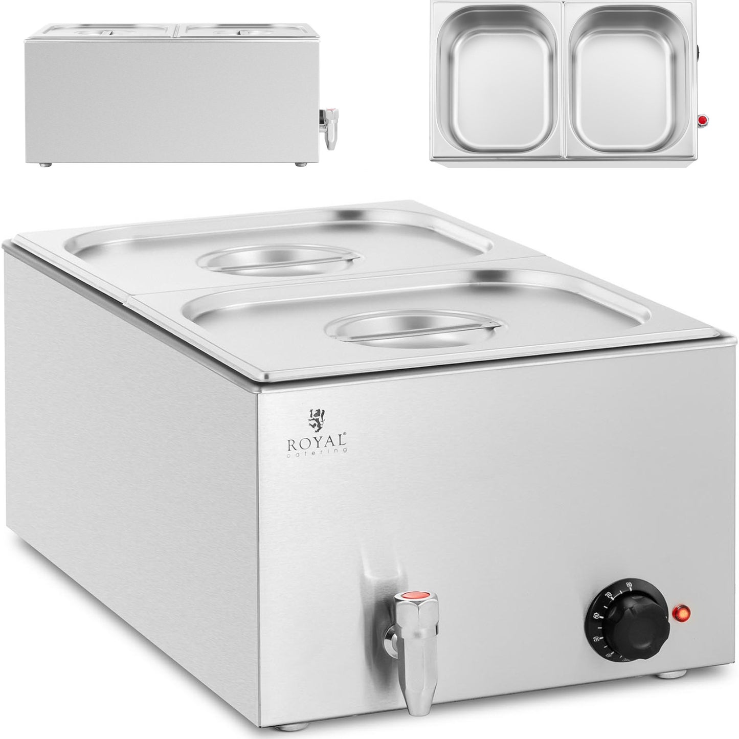 Food Warmers – Bain marie electric heater with tap 2 - Carlat