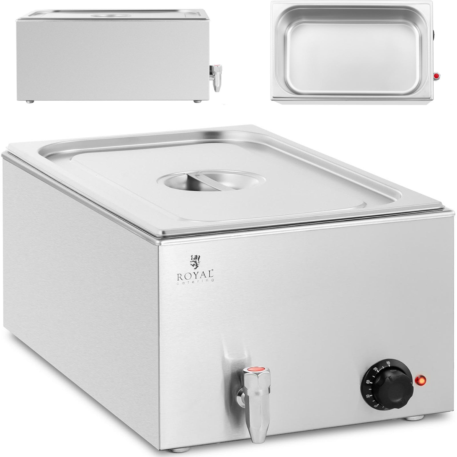 Food Warmers – Bain-marie electric heater with tap GN 1/1 - Carlat