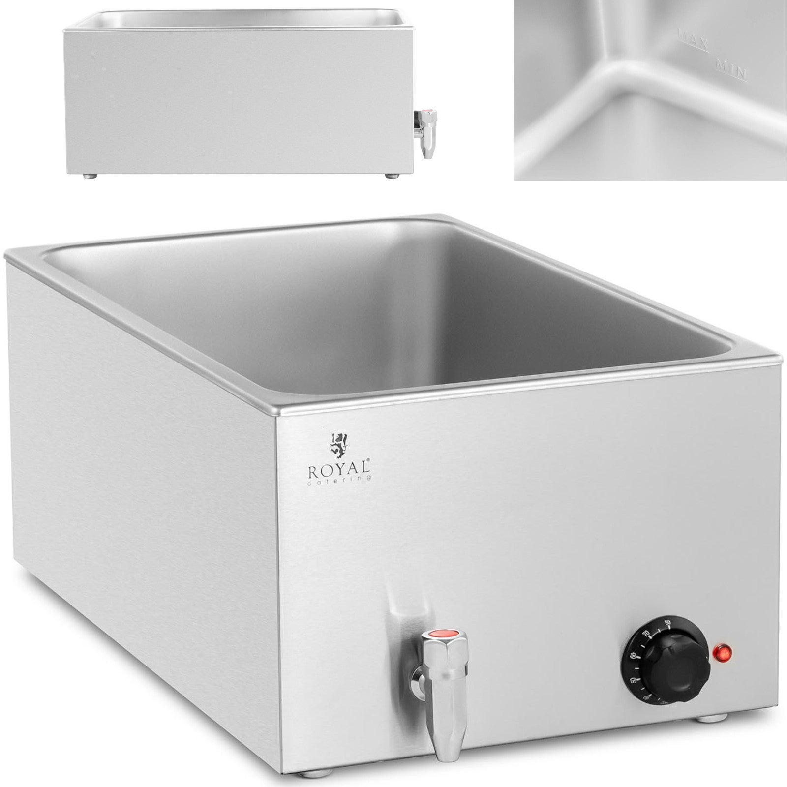 Food Warmers – Bain-marie electric heater with tap for GN - Carlat