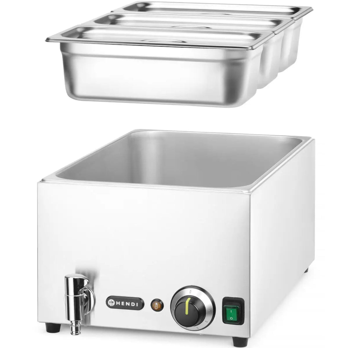 Food Warmers – Bain-marie food warmer with tap 3x GN - Carlat