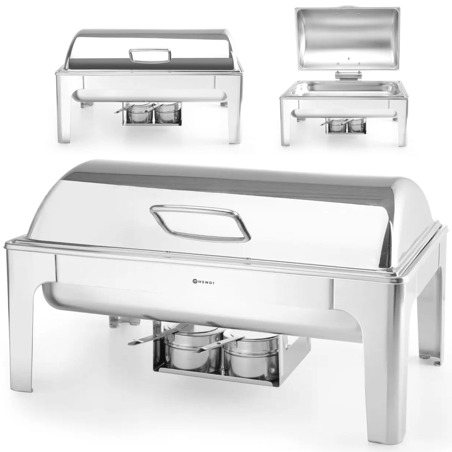 Food Warmers – Food warmer with candle paste, polished steel - Carlat