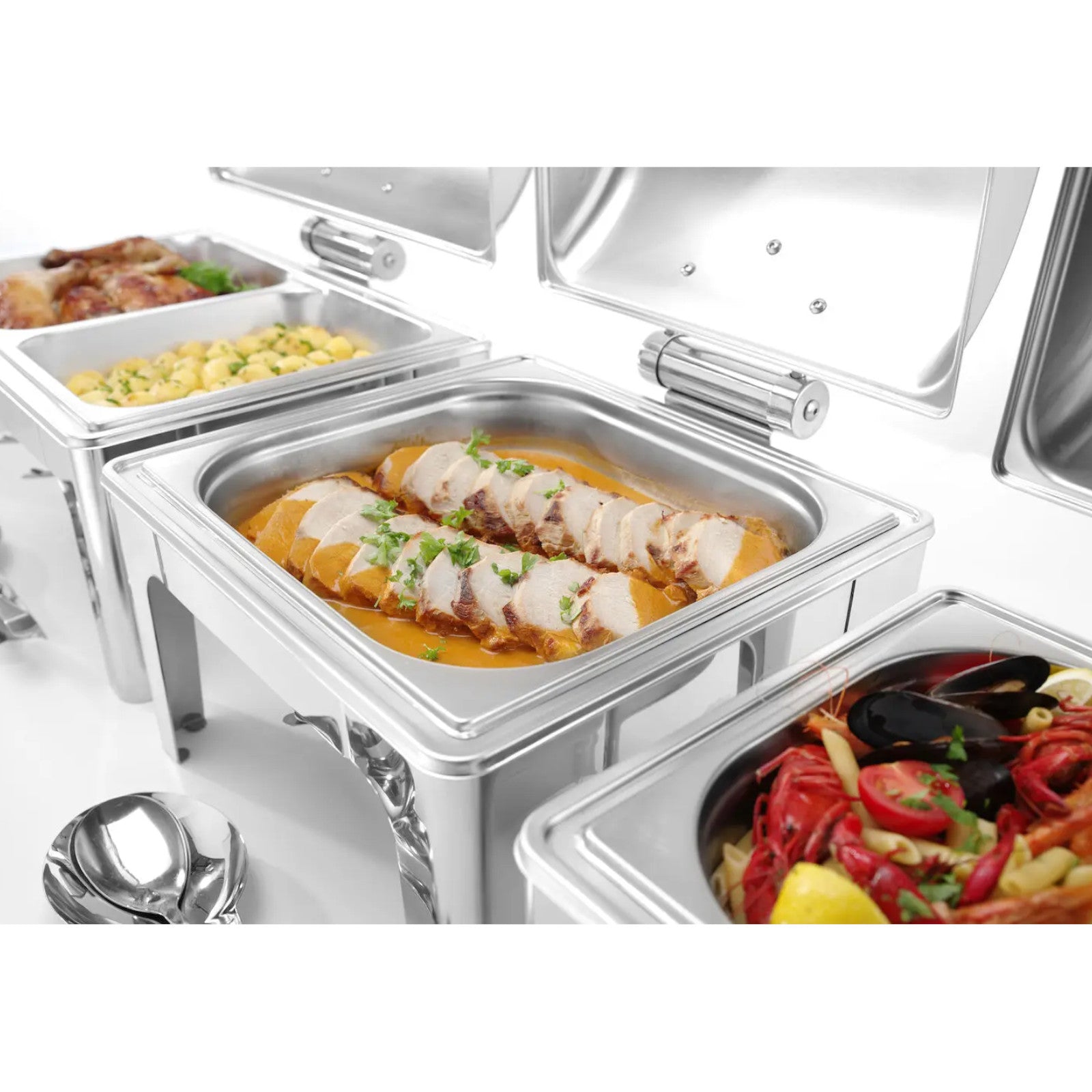 Food Warmers – Food warmer with candle paste, polished steel - Carlat