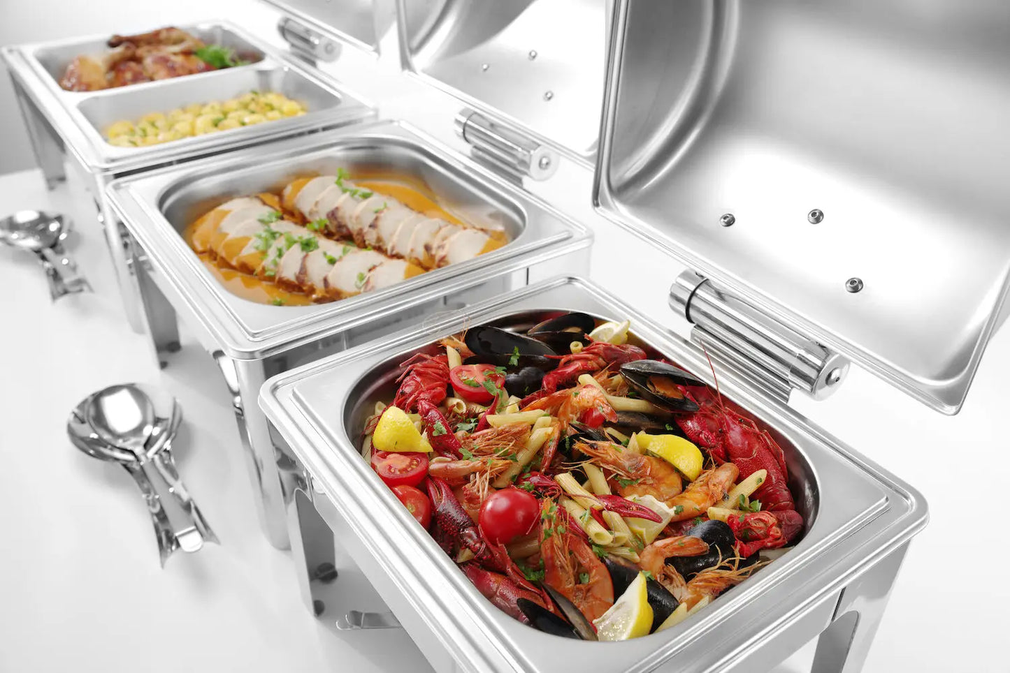 Food Warmers – Food warmer with candle paste, polished steel - Carlat
