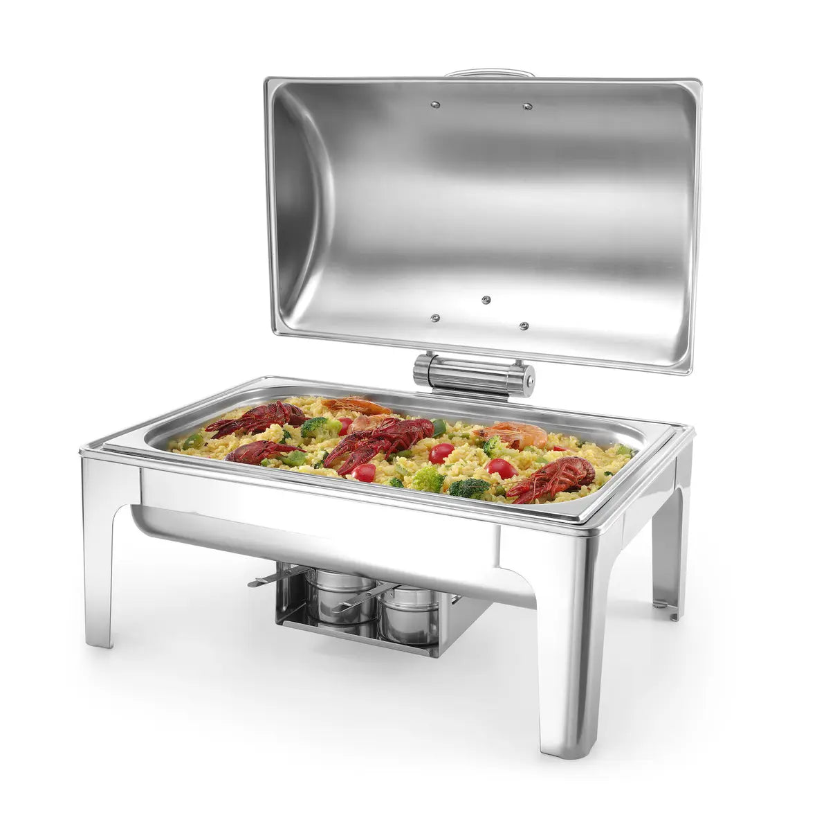 Food Warmers – Food warmer with candle paste, polished steel - Carlat