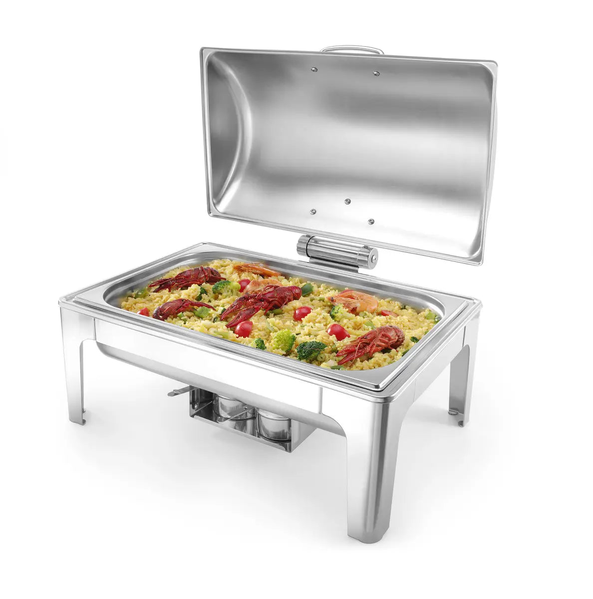 Food Warmers – Food warmer with candle paste, polished steel - Carlat