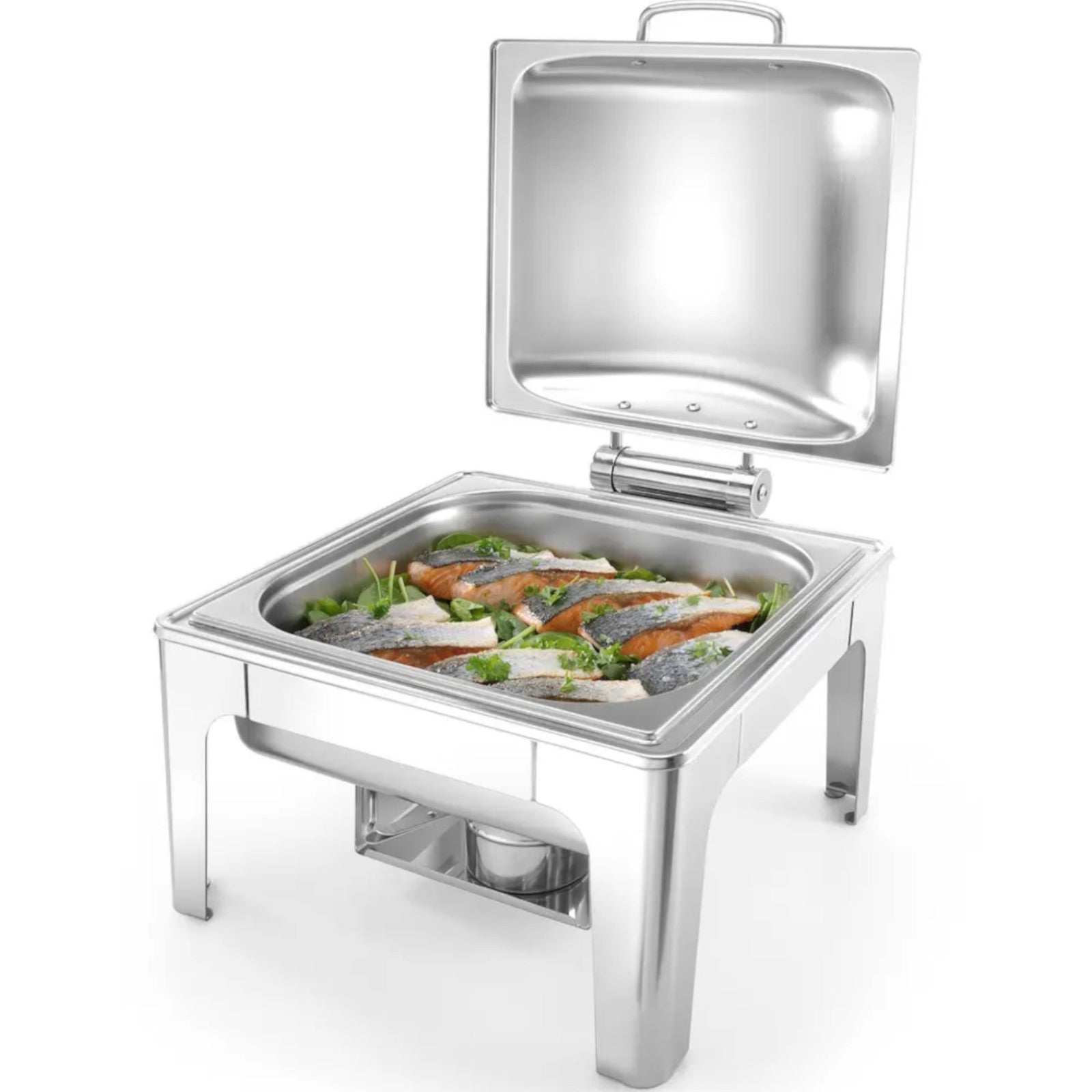 Food Warmers – Food warmer with candle paste, satin steel - Carlat