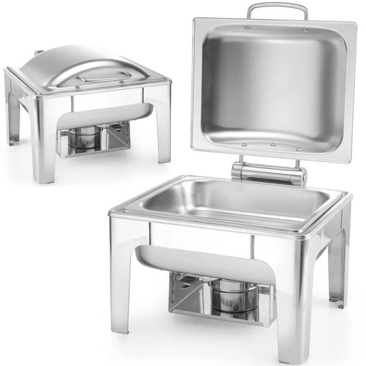Food Warmers – Food warmer with candle paste, satin steel - Carlat