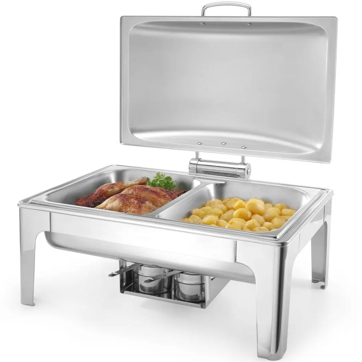 Food Warmers – Food warmer with candle paste, satin steel - Carlat