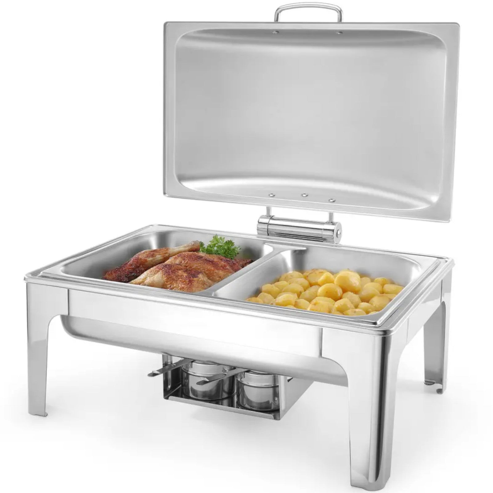 Food Warmers – Food warmer with candle paste, satin steel - Carlat