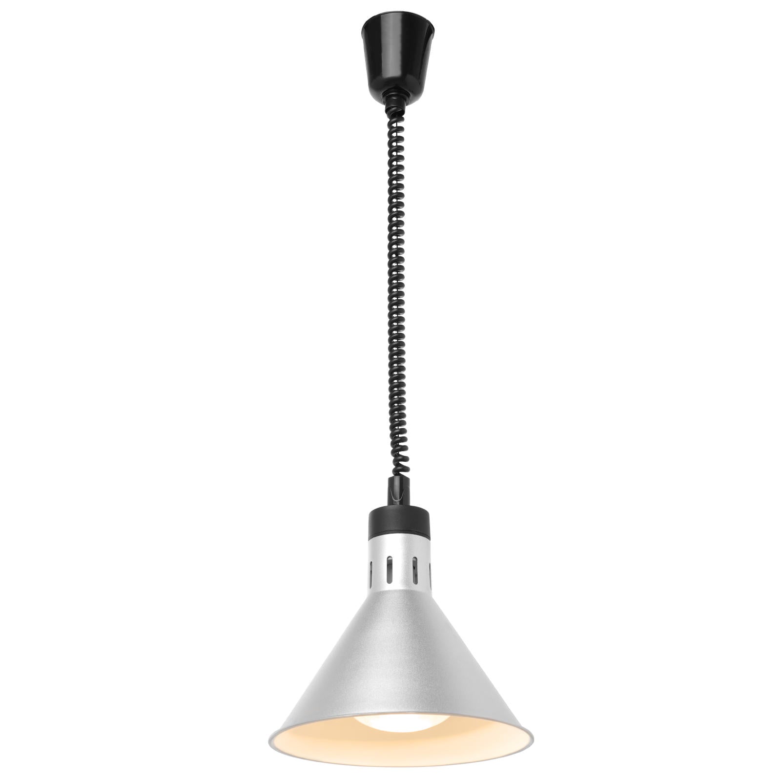 Food Warmers – Food warming lamp - hanging conical silver - Carlat