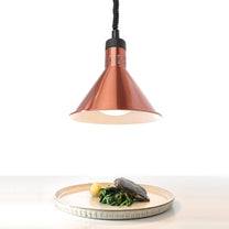 Food Warmers – Food warming lamp - hanging conical silver - Carlat