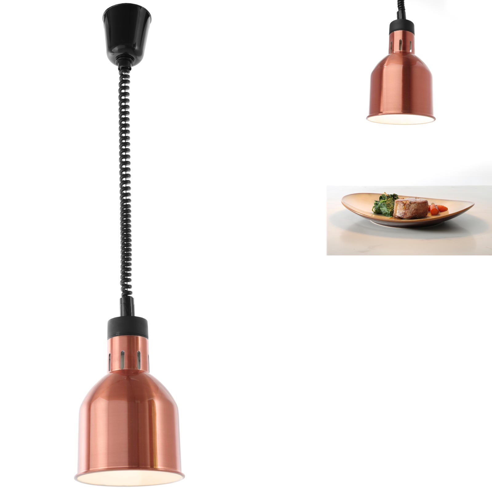 Food Warmers – Food warming lamp - hanging cylindrical conical - Carlat