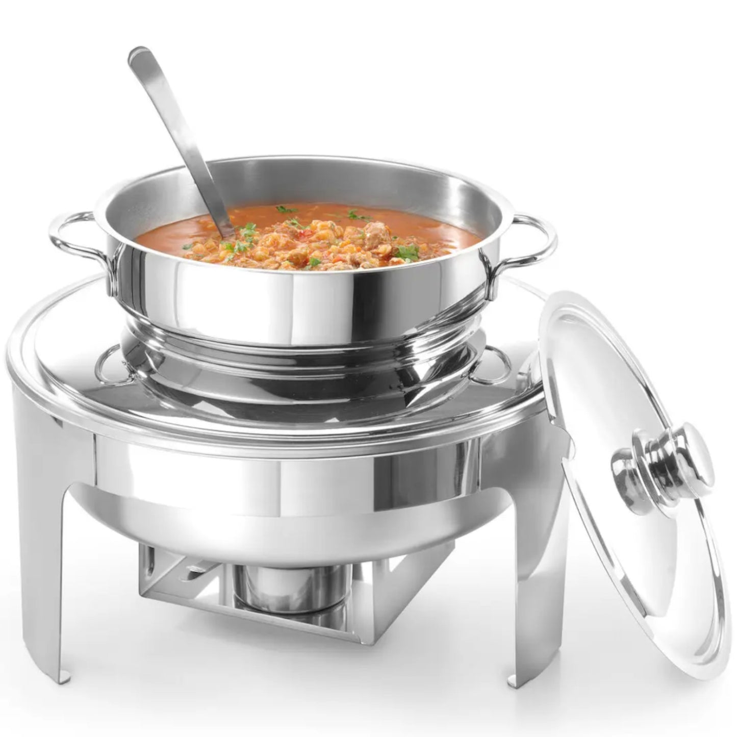 Food Warmers – Soup candle paste warmer, polished steel, 10L - Carlat