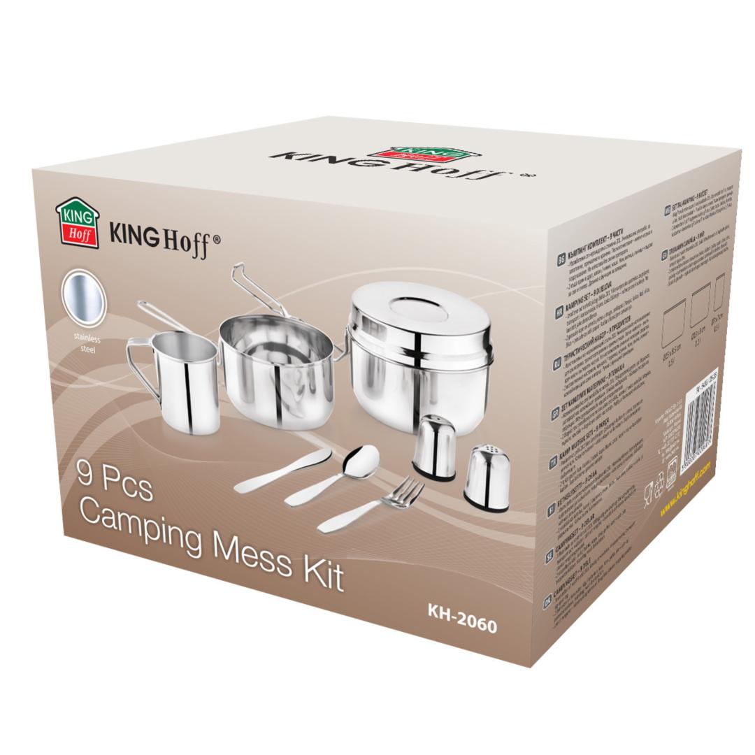 Food and – Travel Set, 9 pieces, stainless steel, Kinghoff, KH-2060 - Carlat