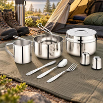 Food and – Travel Set, 9 pieces, stainless steel, Kinghoff, KH-2060 - Carlat