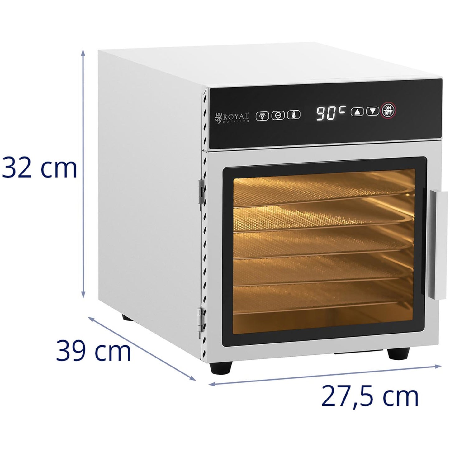 Food dryer for mushroom fruit fruit vegetables herbs 6 gratings 30-90 C 500 W - Carlat