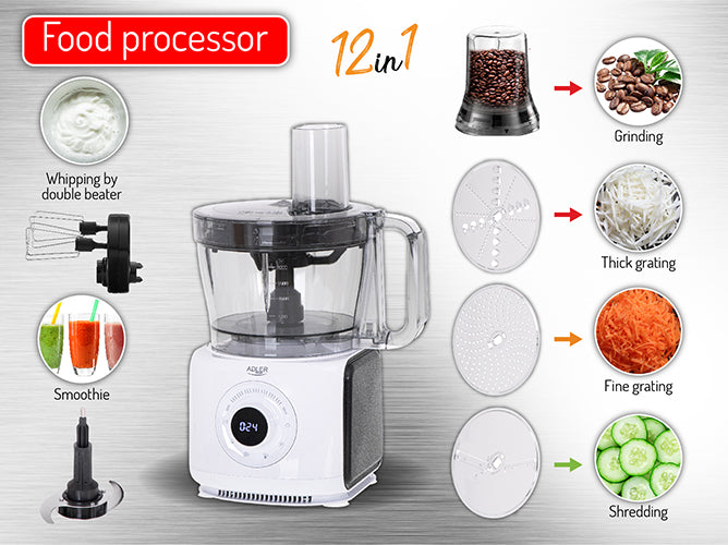 ADLER Food processors – AD 4224 12-in-1 LCD Food Processor – image 18
